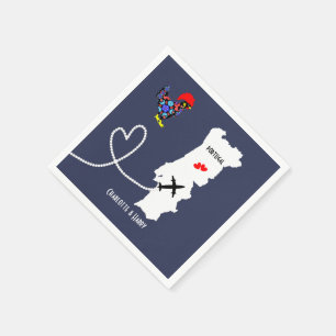 Serviette En Papier Mariages étrangers Portugal Personnalisé