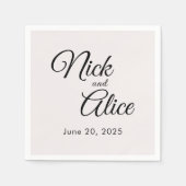 Serviette En Papier Mariages, Fiançailles personnalisables - couleur N (Devant)
