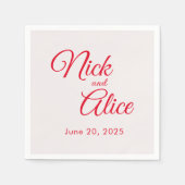 Serviette En Papier Mariages, Fiançailles personnalisables - couleur r (Devant)