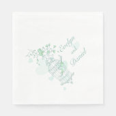 Serviette En Papier Mariages inséparables vertes déjeuner serviettes e (Devant)