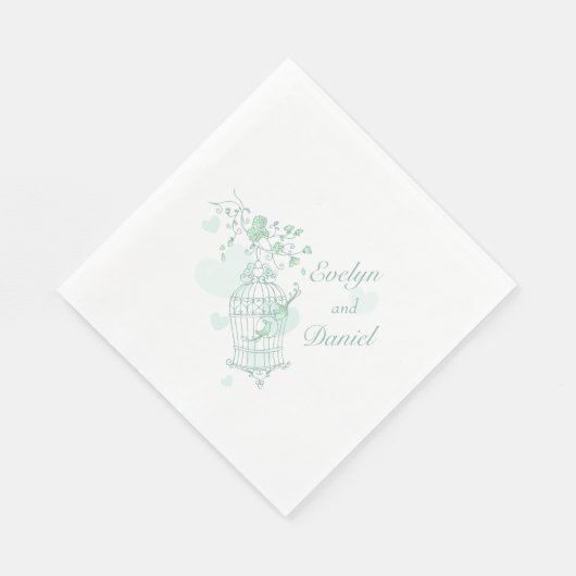 Serviette En Papier Mariages inséparables vertes déjeuner serviettes e (Coin)