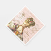 Serviette En Papier Marie Antoinette Pink French Script Party (Coin)