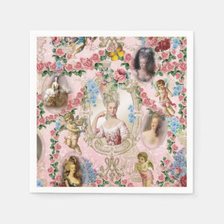 Serviette En Papier Marie Antoinette rose of Verseilles napkin