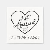 Serviette En Papier Marié Il Y A 25 Ans III (Devant)