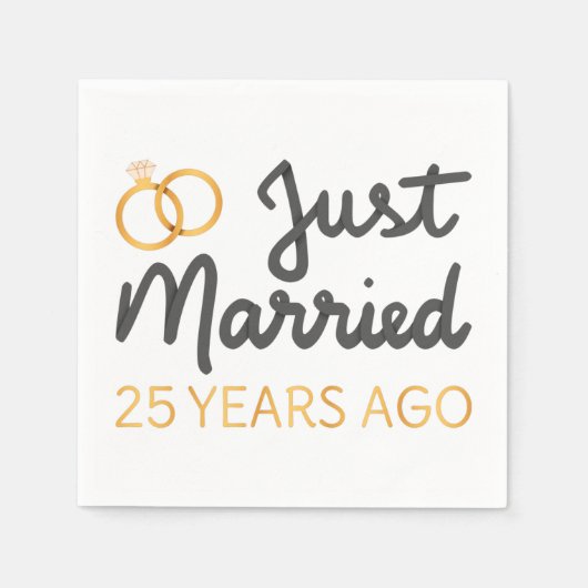 Serviette En Papier Marié Il Y A 25 Ans IV (Devant)