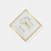 Serviette En Papier Marié + Monogramme. Accueil de mariage agréable (Coin)