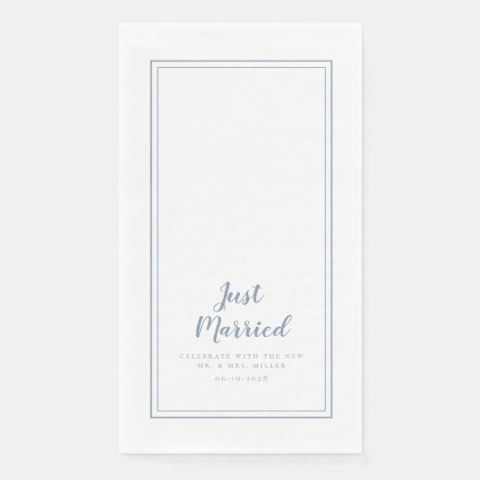 Serviette En Papier Marié Mr & Mrs Dusty Blue Mariage Dîner (Devant)