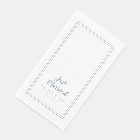 Serviette En Papier Marié Mr & Mrs Dusty Blue Mariage Dîner (Coin)