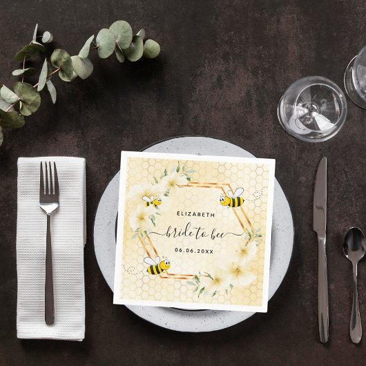 Serviette En Papier Mariée à abeille jaune fleur nid d'abeille douche