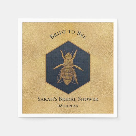 Serviette En Papier Mariée à Fête des mariées d'abeille Honeybee Honey (Devant)