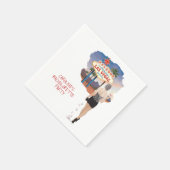 Serviette En Papier Mariée aux cheveux bruns de Las Vegas  (Coin)