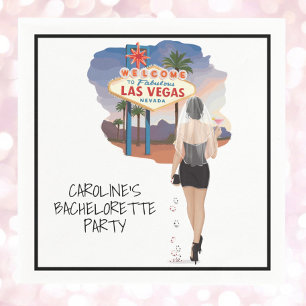 Serviette En Papier Mariée aux cheveux noirs de Las Vegas 