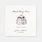 Serviette En Papier Mariée De Chat Cute Et Mariage De Groom (Devant)