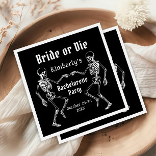Serviette En Papier Mariée d'Halloween ou squelette de fête de bachelo