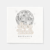 Serviette En Papier Mariée Disco Argent Retro Bridal Shower Groovy  (Devant)