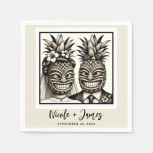 Serviette En Papier Mariée et chambre Aloha Pineapple Tiki Mariage