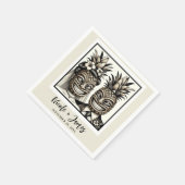 Serviette En Papier Mariée et chambre Aloha Pineapple Tiki Mariage (Coin)