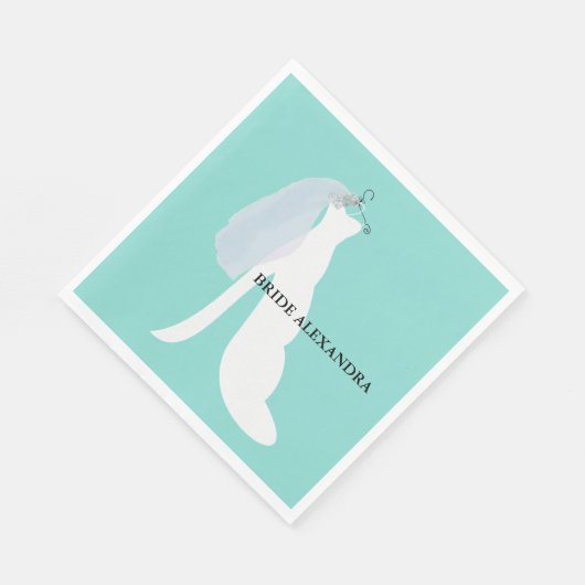 Serviette En Papier Mariée et demoiselles d'honneur Fête des mariées T (Coin)