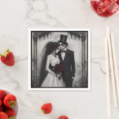 Serviette En Papier Mariée et fille gothique (En situation)