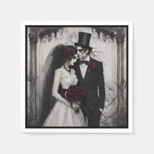 Serviette En Papier Mariée et fille gothique