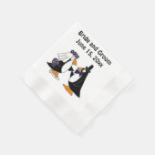 Serviette En Papier Mariée et groom Penguin Mariage Art (Coin)