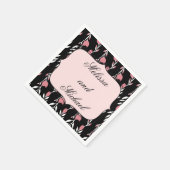 Serviette En Papier Mariée et Mariage rose (Coin)