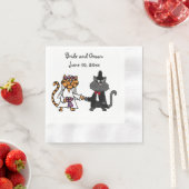 Serviette En Papier Mariée et marié drôle Chat Mariage Art (En situation)