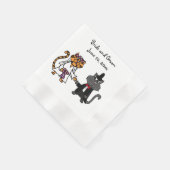 Serviette En Papier Mariée et marié drôle Chat Mariage Art (Coin)