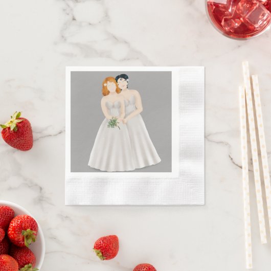 Serviette En Papier Mariée et mariée (En situation)