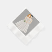 Serviette En Papier Mariée et mariée (Coin)