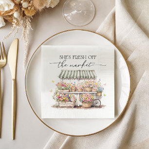 Serviette En Papier Mariée Fraîche du Marché Aquarelle
