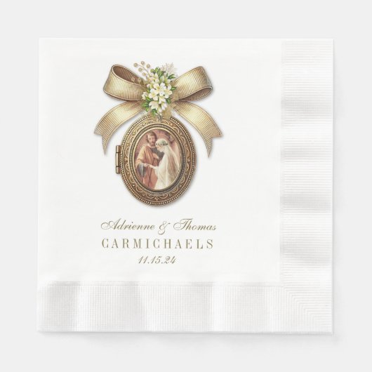 Serviette En Papier Mariée mariage Groom Mariage catholique Mary Josep (Devant)
