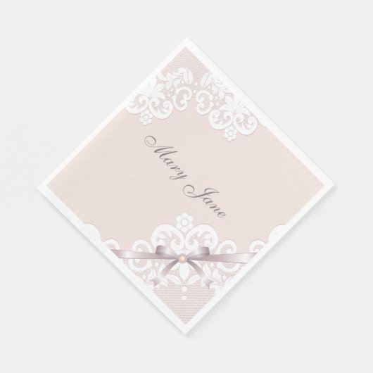 Serviette En Papier Mariée personnalisée (Coin)
