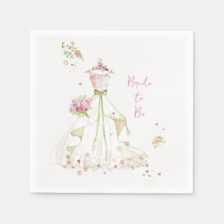 Serviette En Papier Mariée rougissante en fleurs
