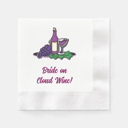Serviette En Papier Mariée sur le vin de nuage ! (Devant)