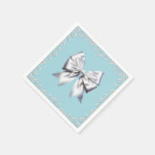 Serviette En Papier Mariée Turquoise Robin's Egg Blue Big White Bow (Coin)