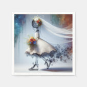 Serviette En Papier Mariée Whimsical En Basket (Devant)