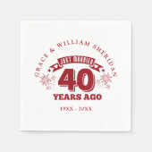 Serviette En Papier Mariés à peine Ruby 40e anniversaire de mariage (Devant)