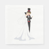 Serviette En Papier Mariés Dansant (Devant)