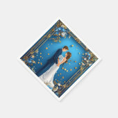 Serviette En Papier Mariés s'étreignant pour décoration de table de ré (Coin)