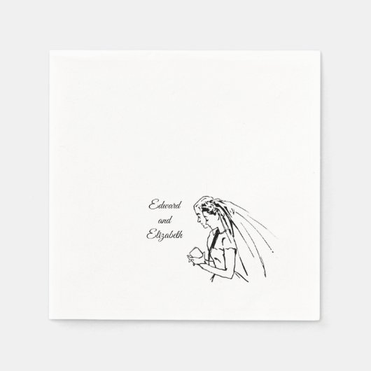 Serviette En Papier Mariés vintage (Devant)