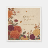 Serviette En Papier Marigold Bordure Rustique Boho Automne Mariage Flo (Devant)