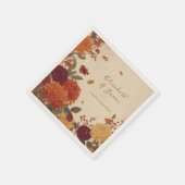 Serviette En Papier Marigold Bordure Rustique Boho Automne Mariage Flo (Coin)