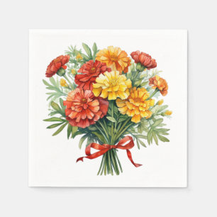 Serviette En Papier Marigold Bouquet Papier serviettes pour Cocktail &