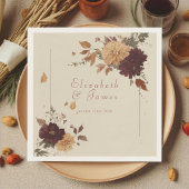 Serviette En Papier Marigold Rustic Boho Automne Floral Mariage