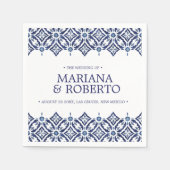 Serviette En Papier Marine Azulejos | Frontière carrelée espagnole per (Devant)