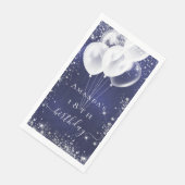 Serviette En Papier Marine bleu argent parties scintillant blanc ballo (Coin)