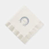 Serviette En Papier Marine Bleu Art Nouveau Monogramme Décor de table  (Coin)