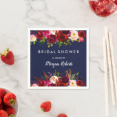 Serviette En Papier Marine Bleu Bourgogne Rouge Boho Fête des mariées  (En situation)