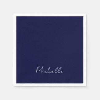 Serviette En Papier Marine Bleu Couleur Plaque Moderne Nom Propre Call